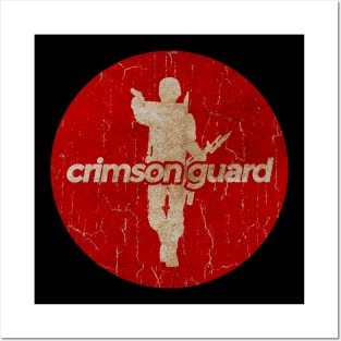 crimson guard - simple red circle vintage Posters and Art